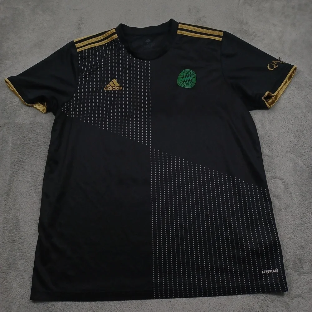 FC Bayern Munchen Jersey Mens XL Black Short Sleeve Soccer Casual